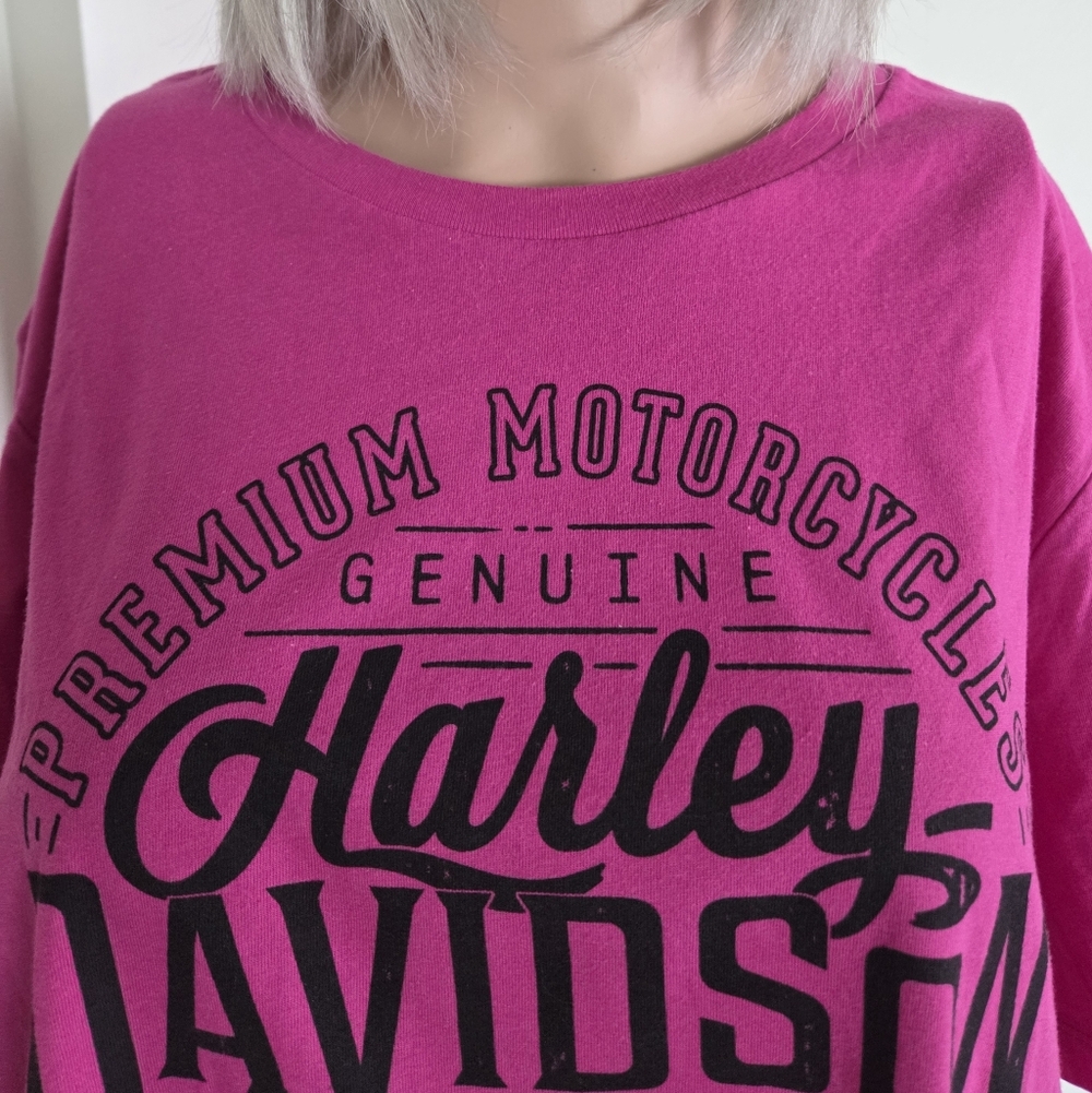 Harley-Davidson Pink Live Free Ride Hard Graphic T-Shirt Size XL - Picture 4 of 5